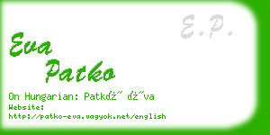 eva patko business card